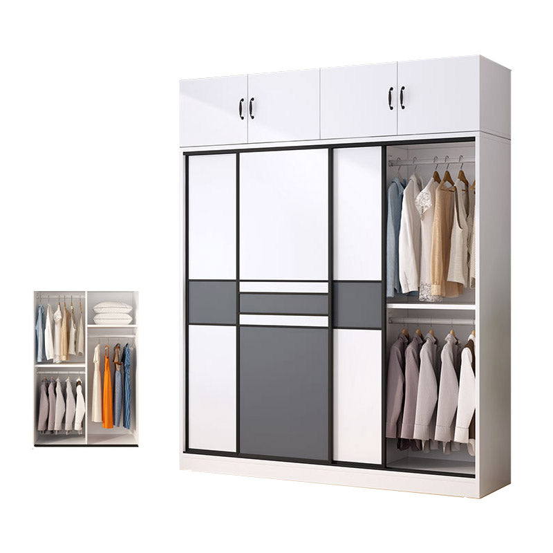 Urban Wardrobe Armoire with Shelves Manufactured Wood Wardrobe Closet