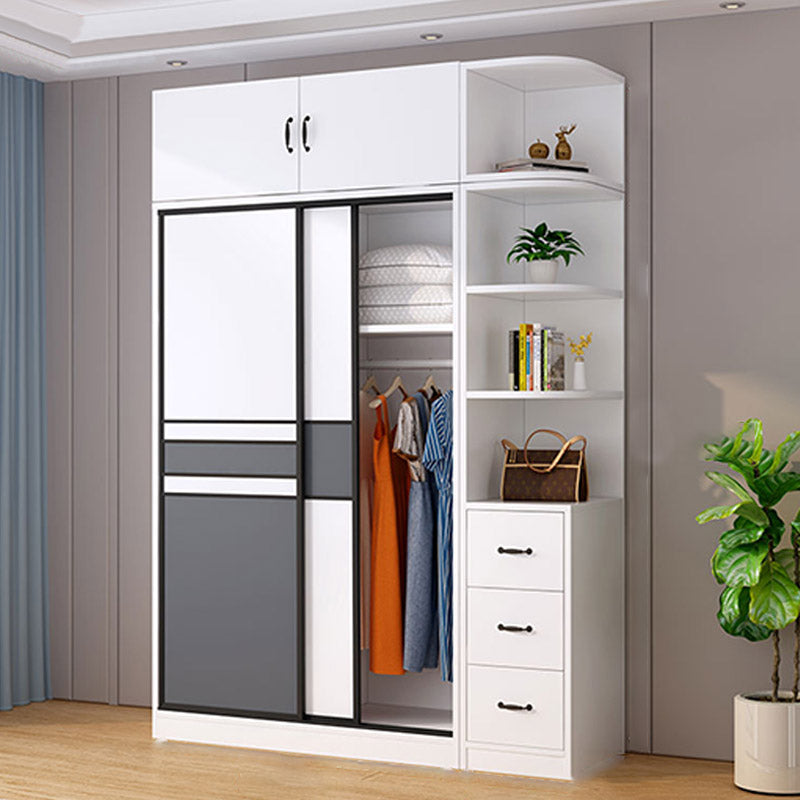 Urban Wardrobe Armoire with Shelves Manufactured Wood Wardrobe Closet