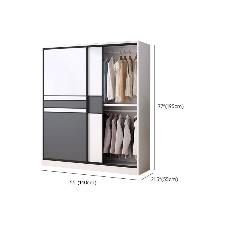 Urban Wardrobe Armoire with Shelves Manufactured Wood Wardrobe Closet