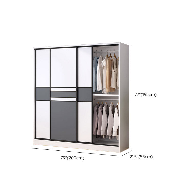 Urban Wardrobe Armoire with Shelves Manufactured Wood Wardrobe Closet