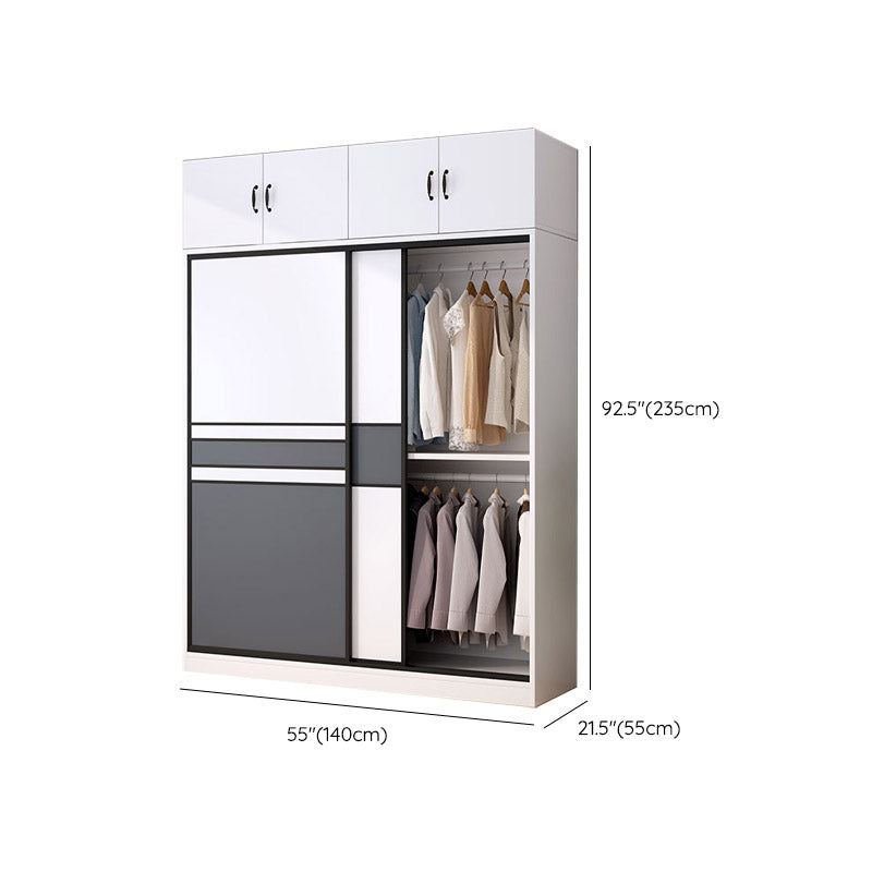 Urban Wardrobe Armoire with Shelves Manufactured Wood Wardrobe Closet