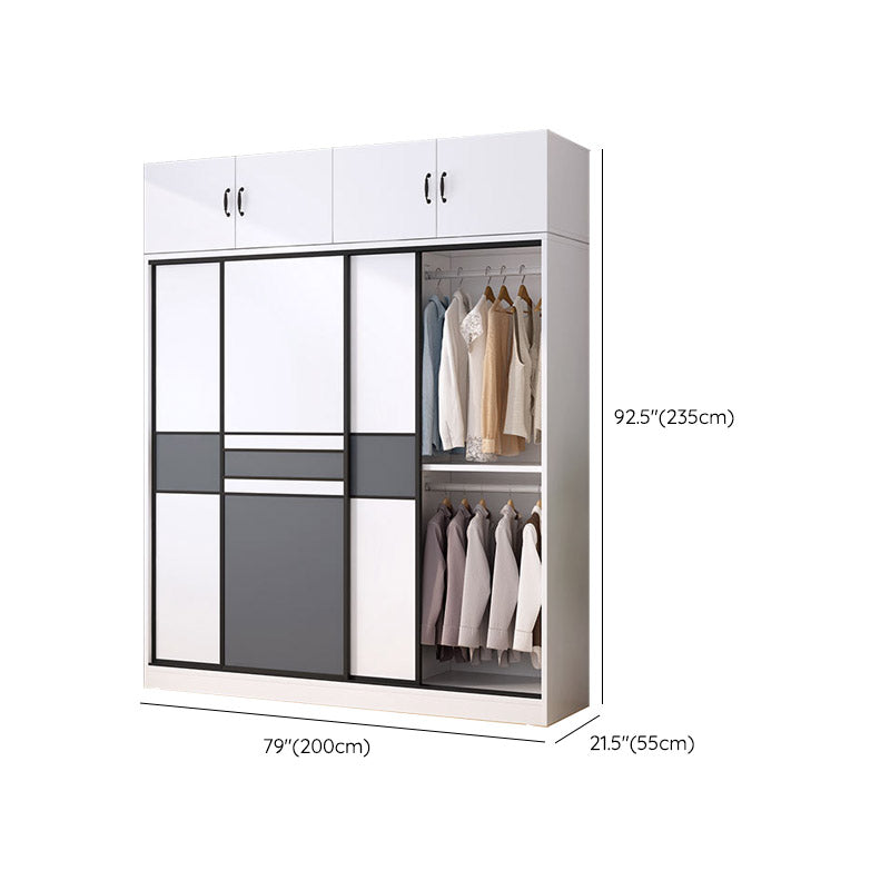 Urban Wardrobe Armoire with Shelves Manufactured Wood Wardrobe Closet