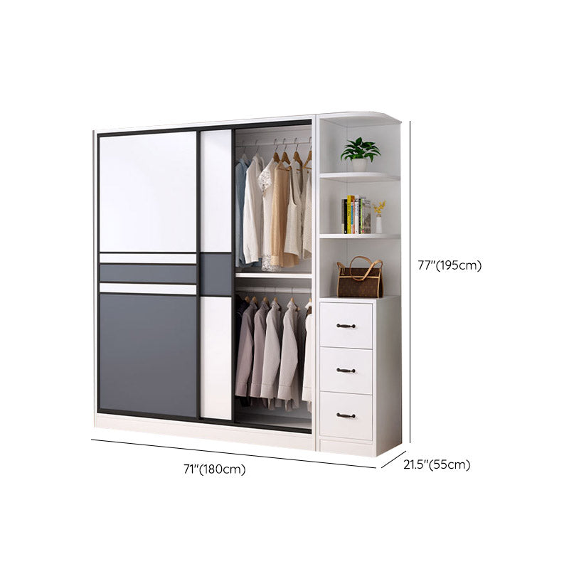 Urban Wardrobe Armoire with Shelves Manufactured Wood Wardrobe Closet