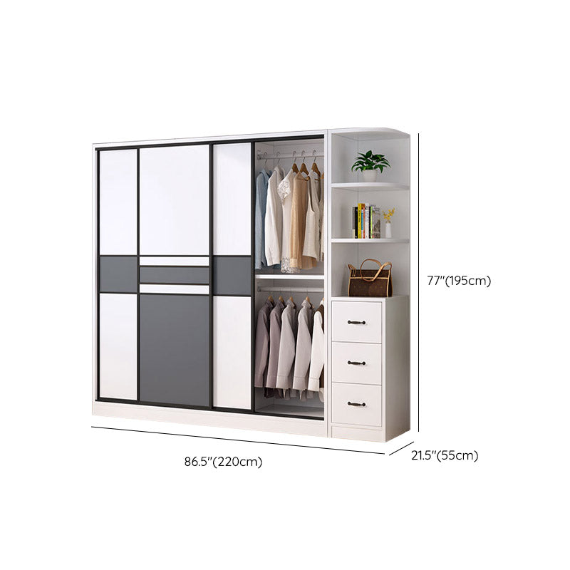 Urban Wardrobe Armoire with Shelves Manufactured Wood Wardrobe Closet