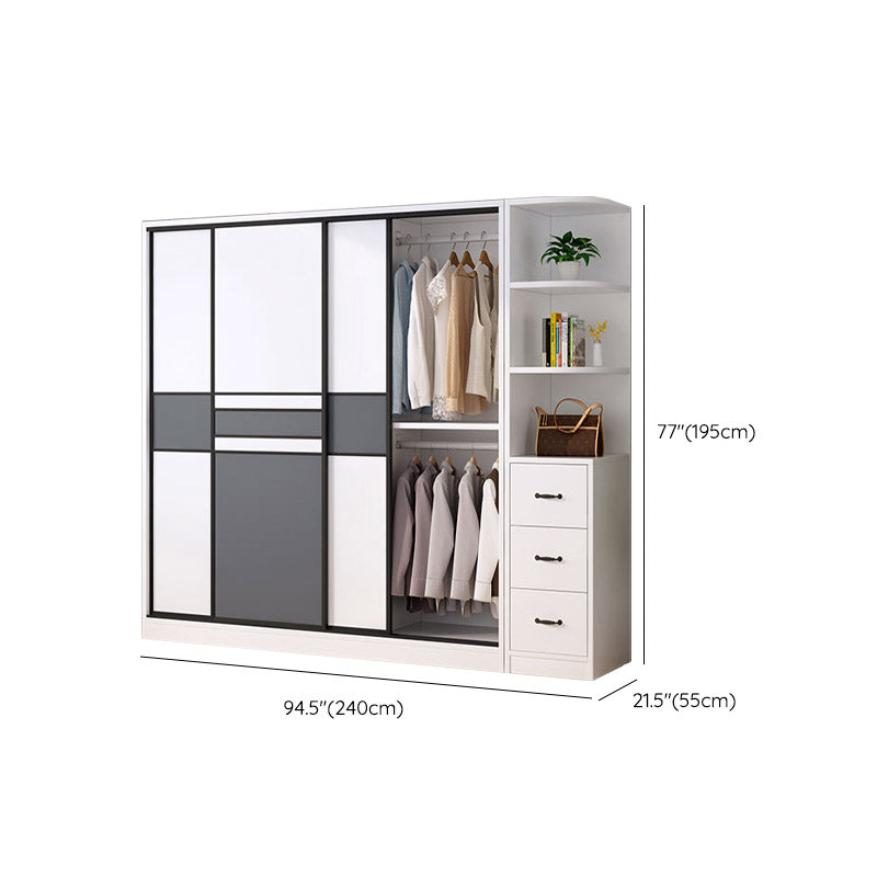 Urban Wardrobe Armoire with Shelves Manufactured Wood Wardrobe Closet