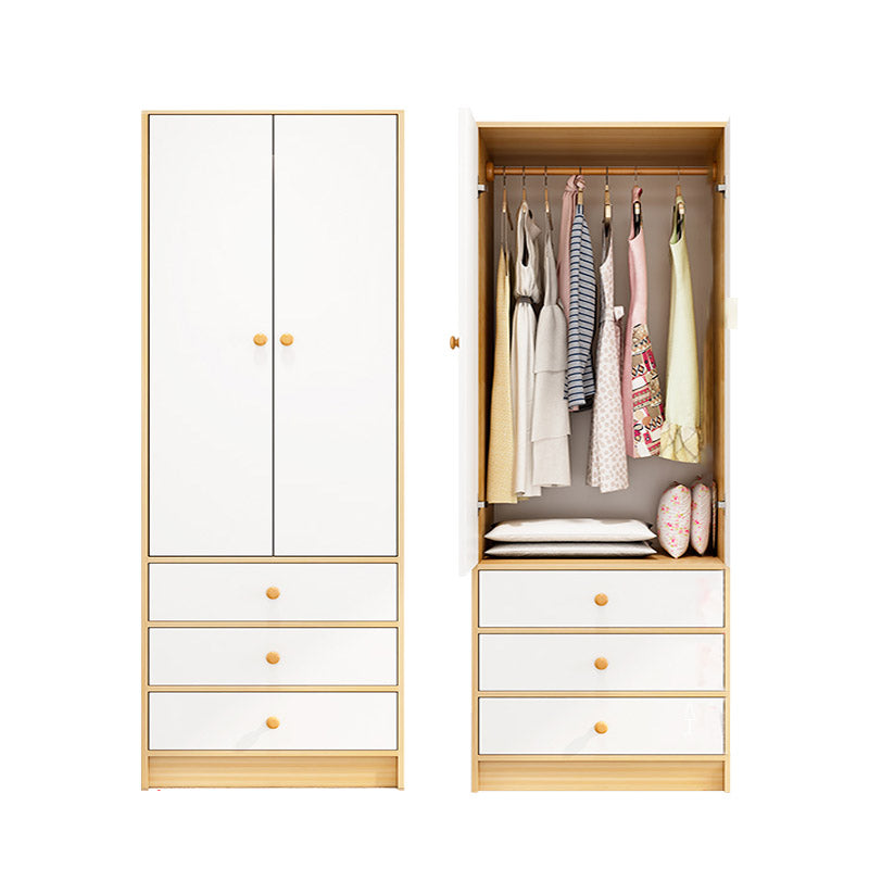 Contemporary Bedroom Armoire with Garment Rod Wooden Youth Armoire