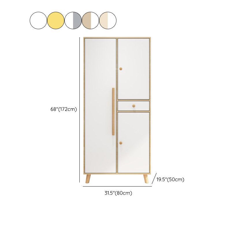 Contemporary Bedroom Armoire with Garment Rod Wooden Youth Armoire