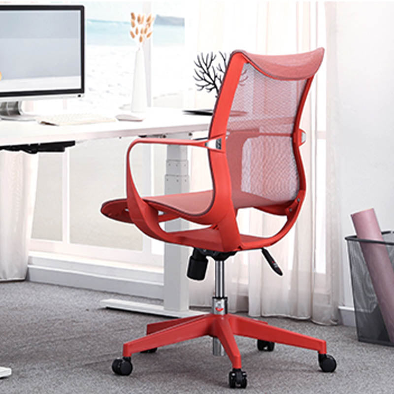 Modern Fixed Arms Desk Chair Mesh-back Task Chair for Office