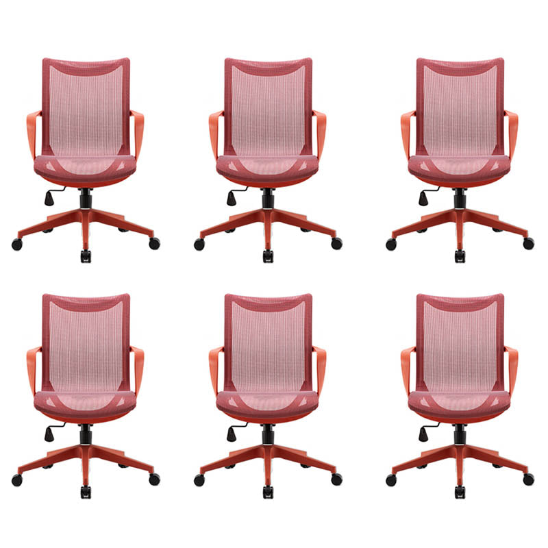 Modern Fixed Arms Desk Chair Mesh-back Task Chair for Office