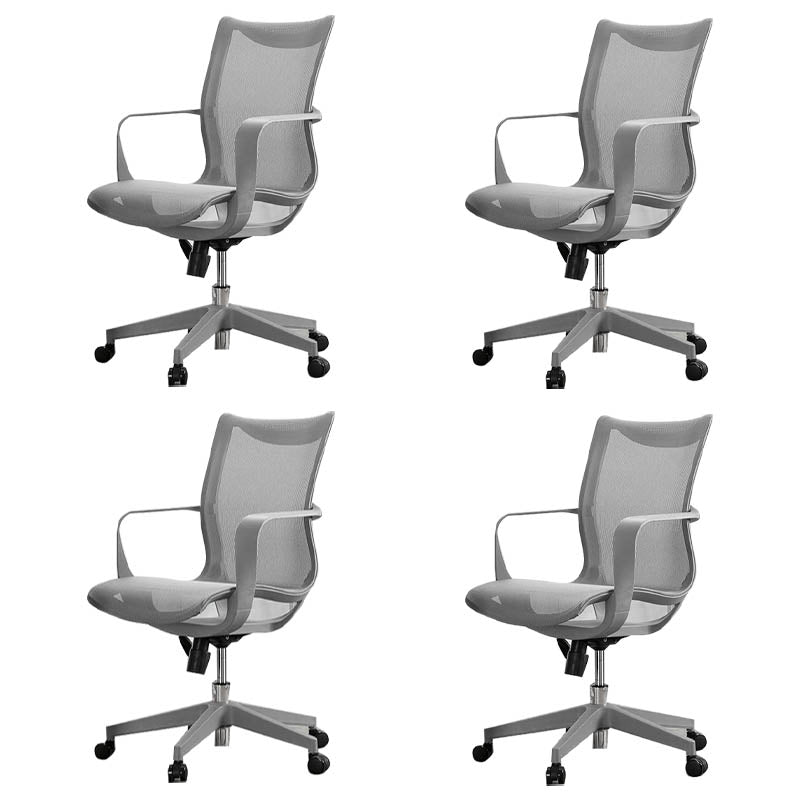 Modern Fixed Arms Desk Chair Mesh-back Task Chair for Office