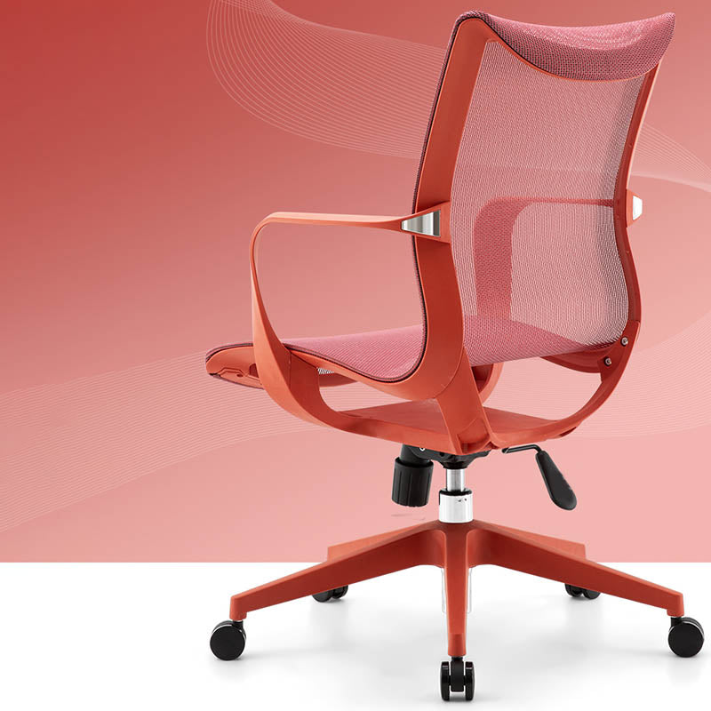 Modern Fixed Arms Desk Chair Mesh-back Task Chair for Office