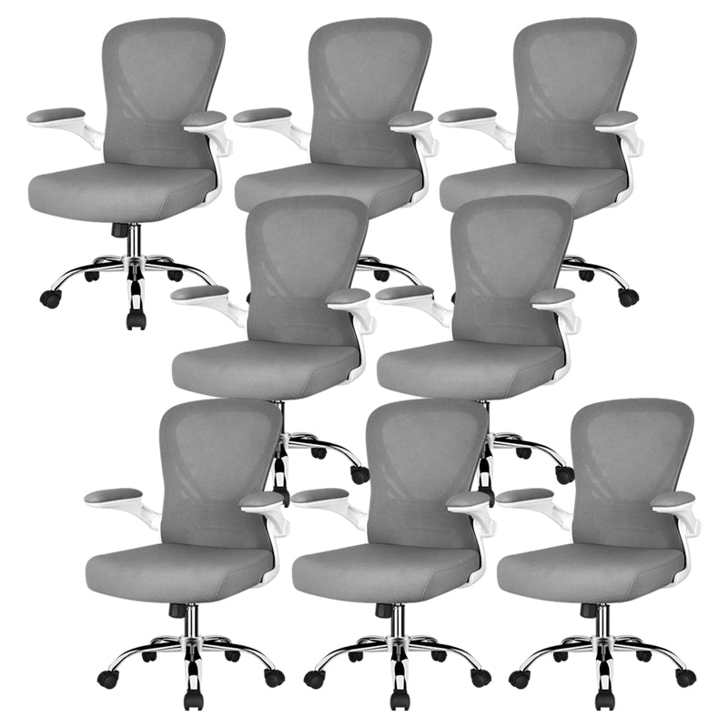 Contemporary Mesh Arm Chair Adjustable Seat Height Office Chair with Wheels