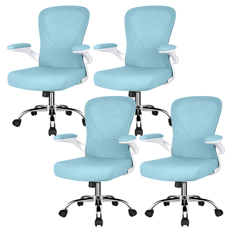 Contemporary Mesh Arm Chair Adjustable Seat Height Office Chair with Wheels