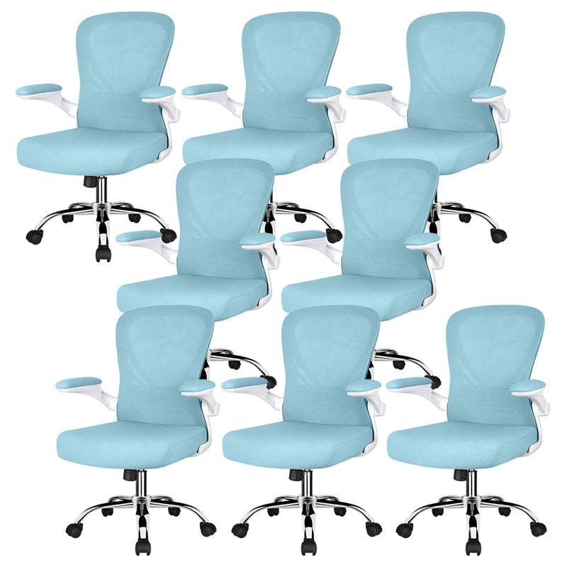 Contemporary Mesh Arm Chair Adjustable Seat Height Office Chair with Wheels