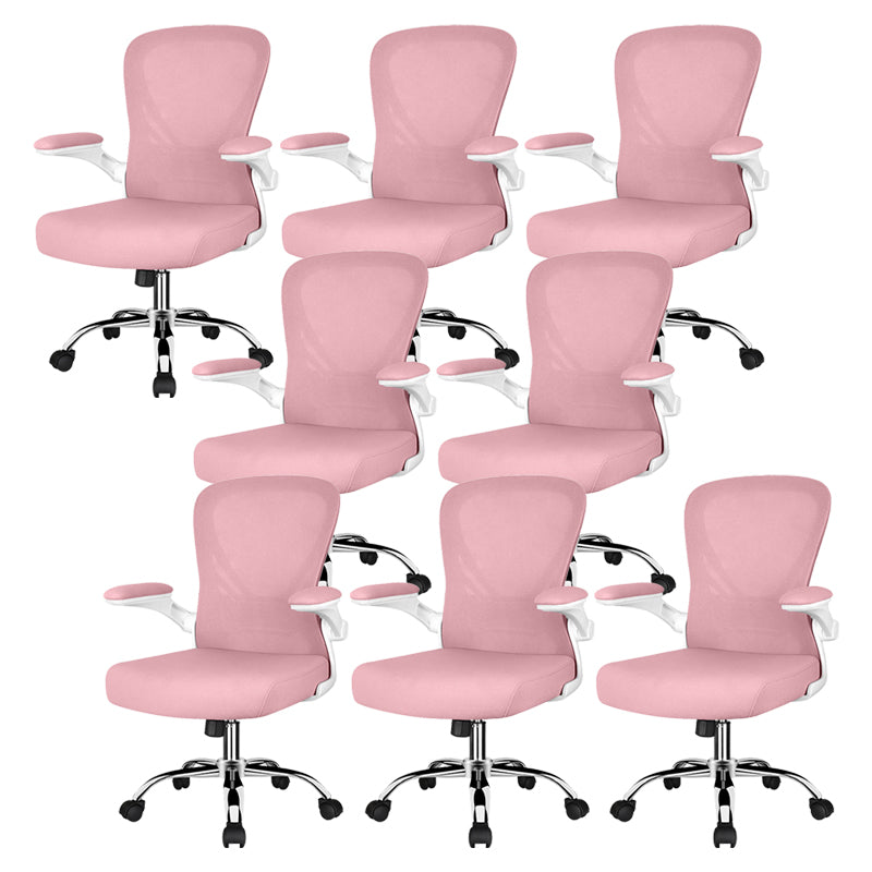 Contemporary Mesh Arm Chair Adjustable Seat Height Office Chair with Wheels