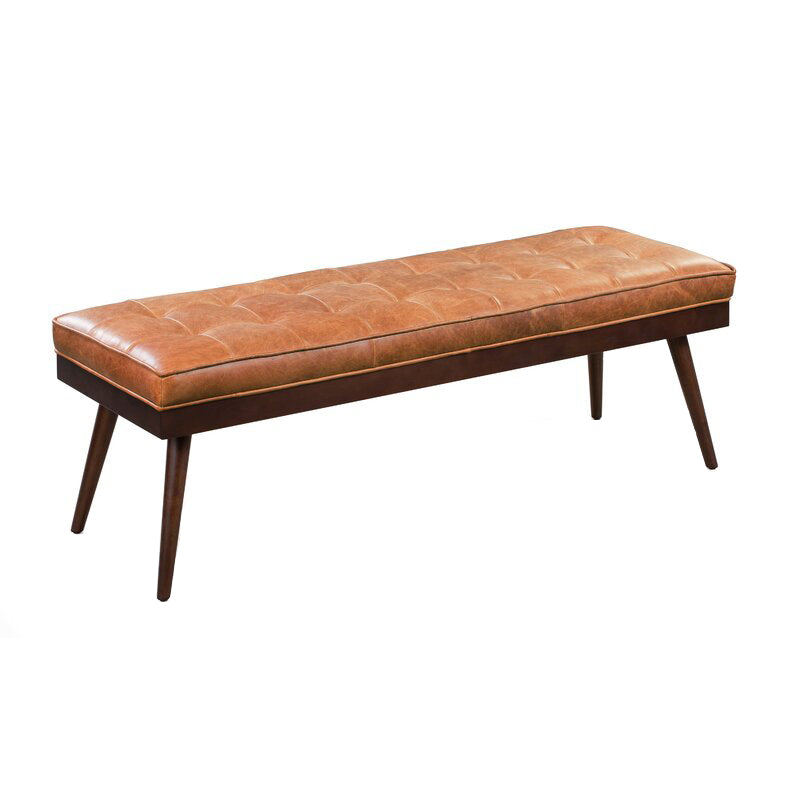 Contemporary Rectangle Upholstered Bench Bedroom Seating Bench with 4 Legs