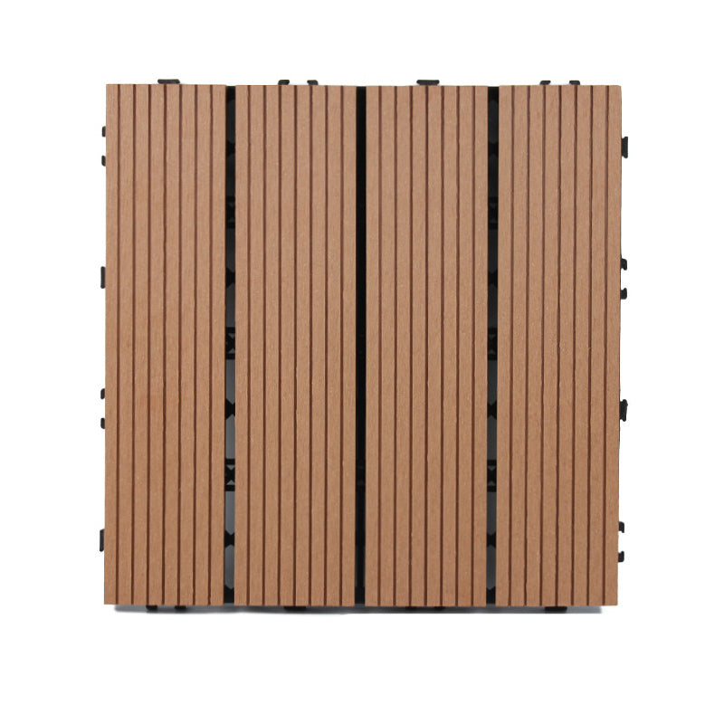 Wooden Flooring Tile Solid Color Click Lock Non-Skid Outdoor Patio