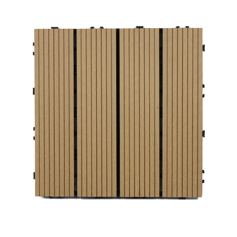 Wooden Flooring Tile Solid Color Click Lock Non-Skid Outdoor Patio