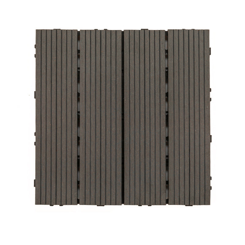 Wooden Flooring Tile Solid Color Click Lock Non-Skid Outdoor Patio