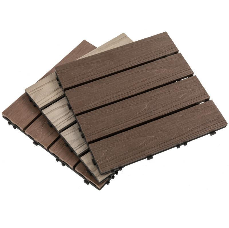 Wooden Flooring Tile Solid Color Click Lock Non-Skid Outdoor Patio