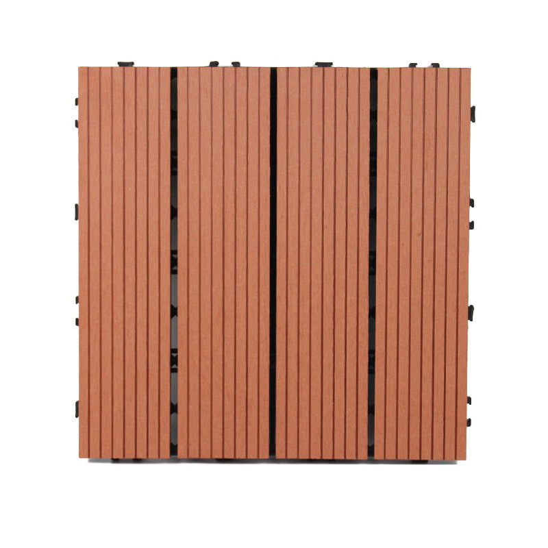 Classic Interlocking Deck Plank Solid Color Patio Flooring Tiles