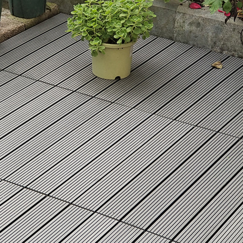 Polypropylene Deck Tile Kit 4-Slat Interlocking Patio Tiles Outdoor Patio