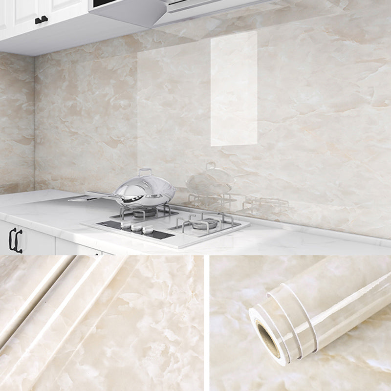 Contemporary Waterproof Single Tile Marble Print Peel and Stick Bathroom Backsplash Tile