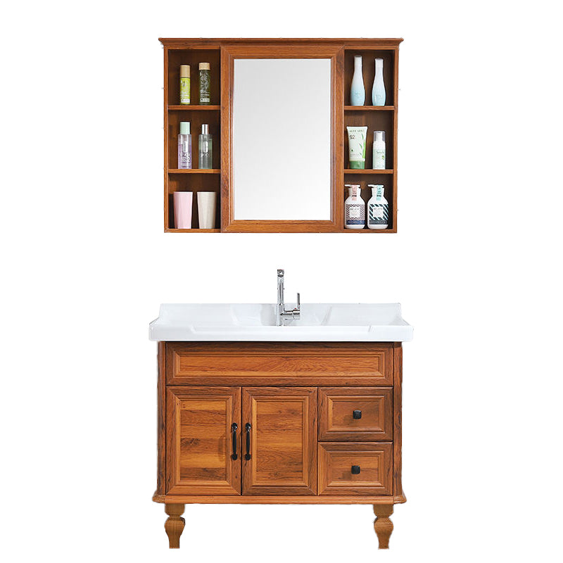 Traditional Bathroom Vanity Free-standing Standard Mirror Cabinet Wooden Vanity Cabinet