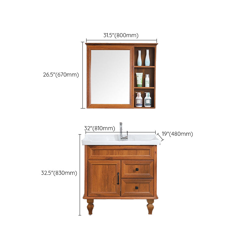 Traditional Bathroom Vanity Free-standing Standard Mirror Cabinet Wooden Vanity Cabinet