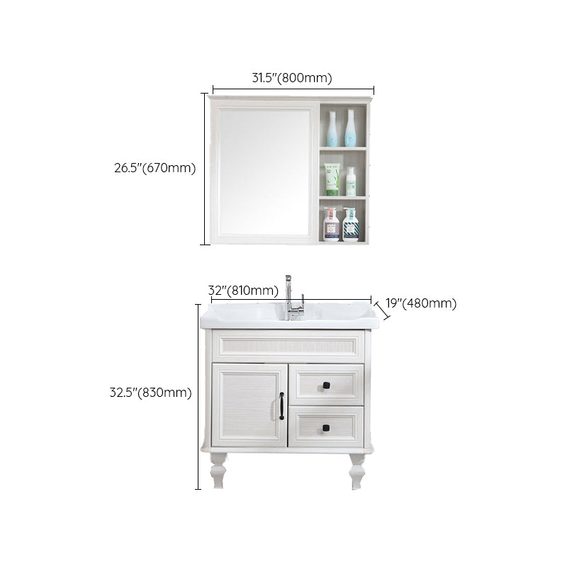 Traditional Bathroom Vanity Free-standing Standard Mirror Cabinet Wooden Vanity Cabinet