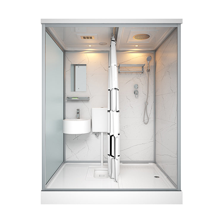 Modern Rectangular Sliding Shower Enclosure Framed Shower Enclosure with Tempered Glass