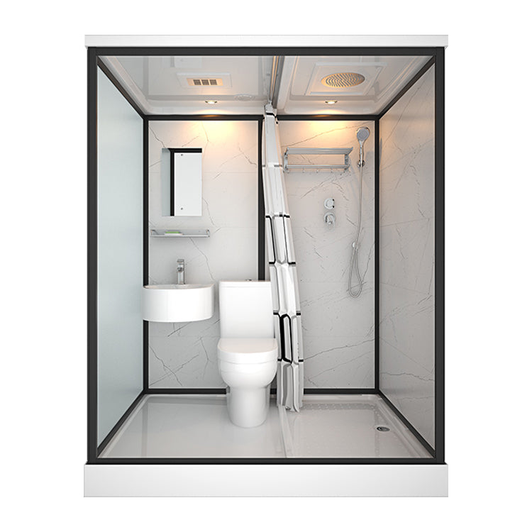 Modern Rectangular Sliding Shower Enclosure Framed Shower Enclosure with Tempered Glass