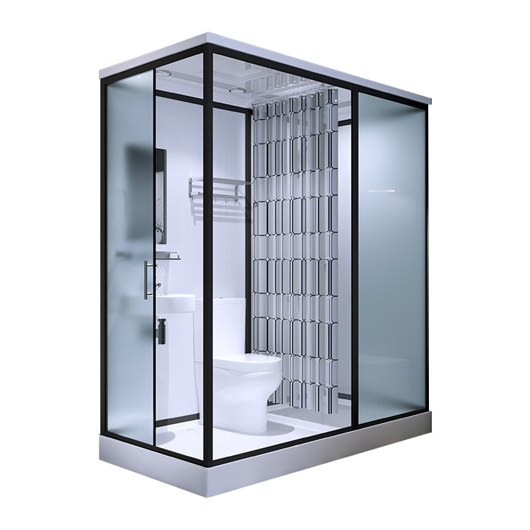 Modern Rectangular Sliding Shower Enclosure Framed Shower Enclosure with Tempered Glass