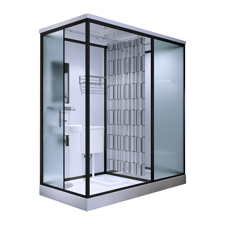 Modern Rectangular Sliding Shower Enclosure Framed Shower Enclosure with Tempered Glass