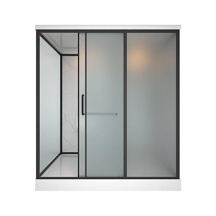 Modern Rectangular Sliding Shower Enclosure Framed Shower Enclosure with Tempered Glass