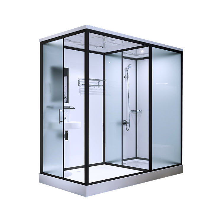 Modern Rectangular Sliding Shower Enclosure Framed Shower Enclosure with Tempered Glass