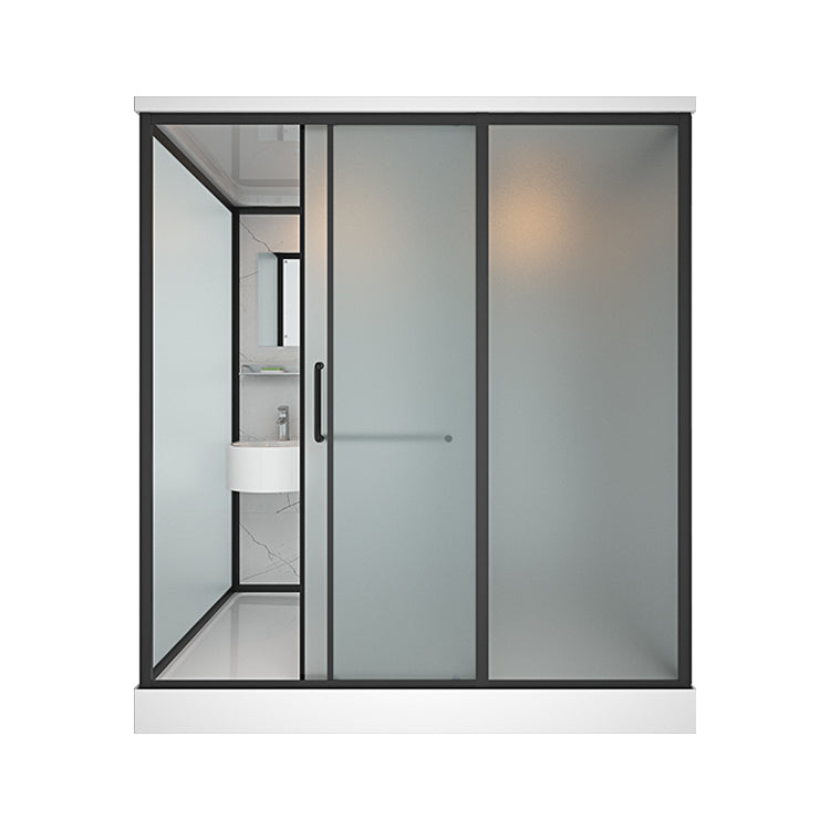 Modern Rectangular Sliding Shower Enclosure Framed Shower Enclosure with Tempered Glass