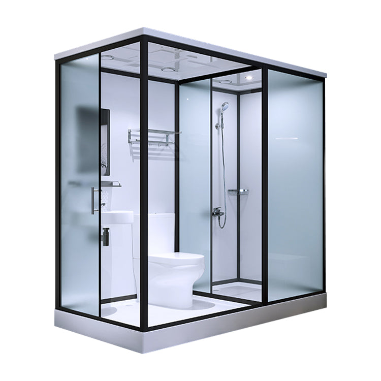 Modern Rectangular Sliding Shower Enclosure Framed Shower Enclosure with Tempered Glass