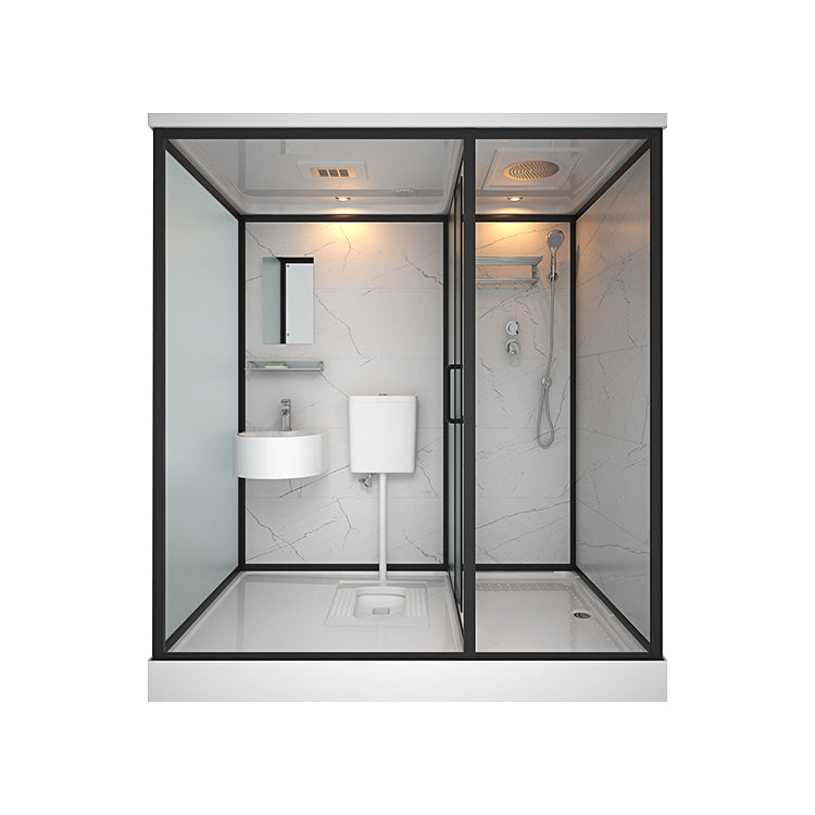 Modern Rectangular Sliding Shower Enclosure Framed Shower Enclosure with Tempered Glass