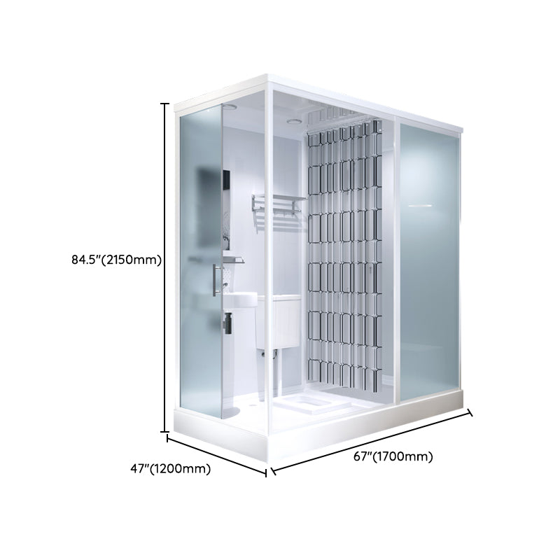 Modern Rectangular Sliding Shower Enclosure Framed Shower Enclosure with Tempered Glass