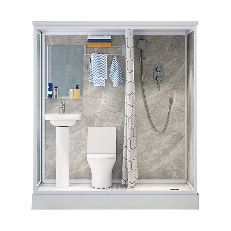 Contemporary Shower Stall Frosted Shower Stall with White Base