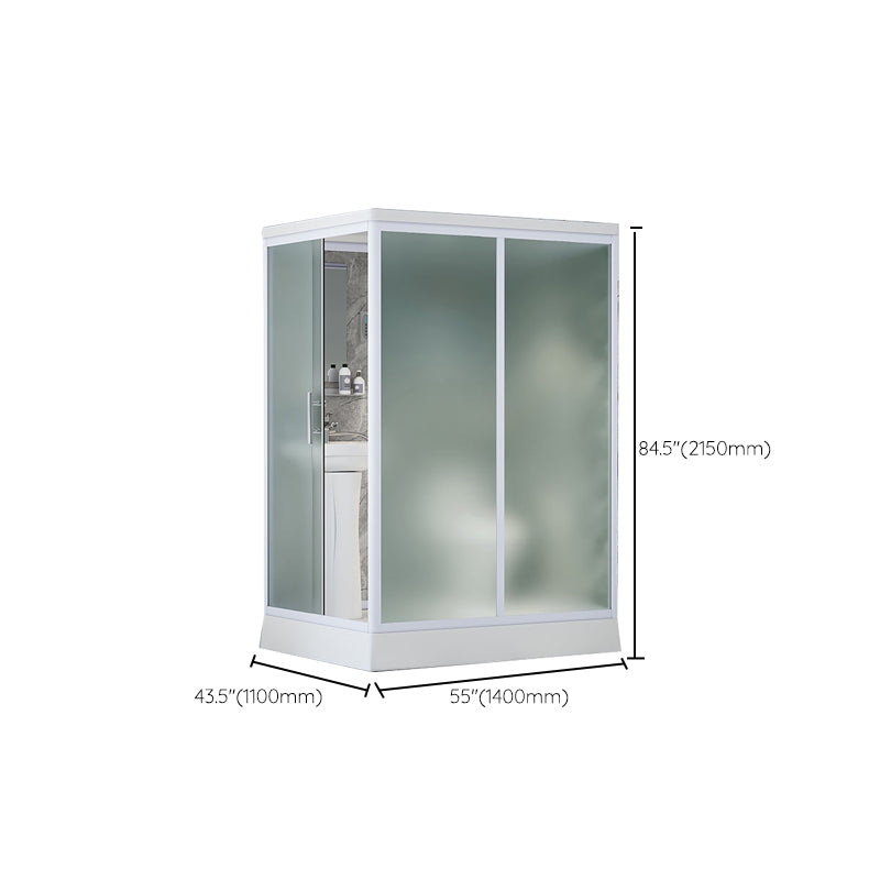 Contemporary Shower Stall Frosted Shower Stall with White Base