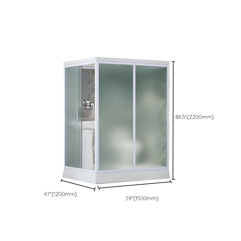 Contemporary Shower Stall Frosted Shower Stall with White Base