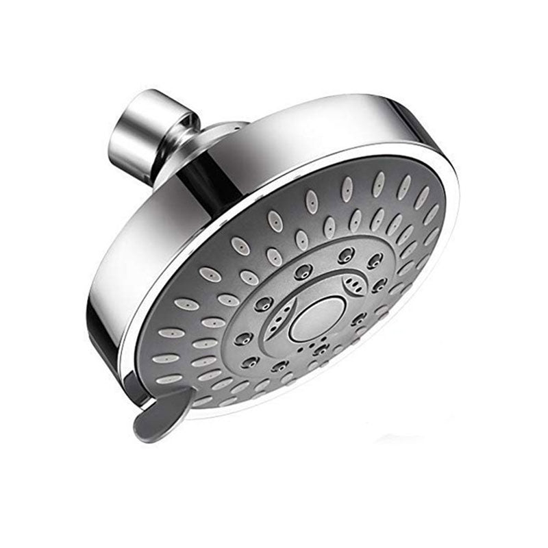 Modern Standard 5 Setting Shower Head Round Metal Adjustable Spray Pattern Showerhead