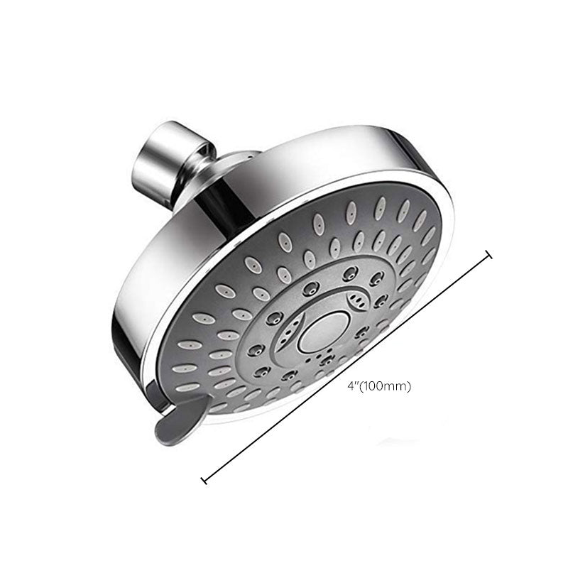 Modern Standard 5 Setting Shower Head Round Metal Adjustable Spray Pattern Showerhead