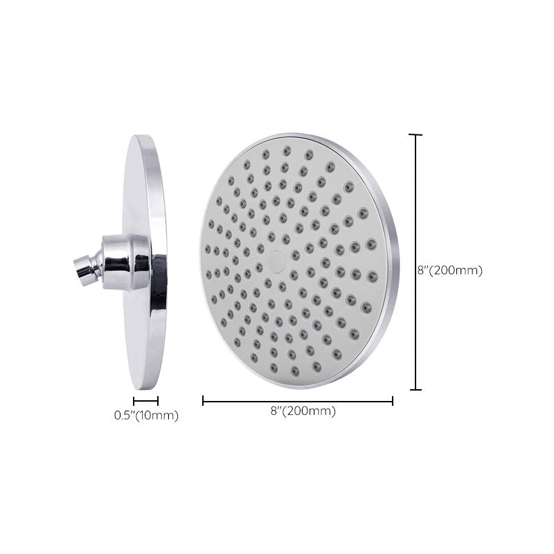 Contemporary Fixed Shower Head Round Shower Head Combo in Silver