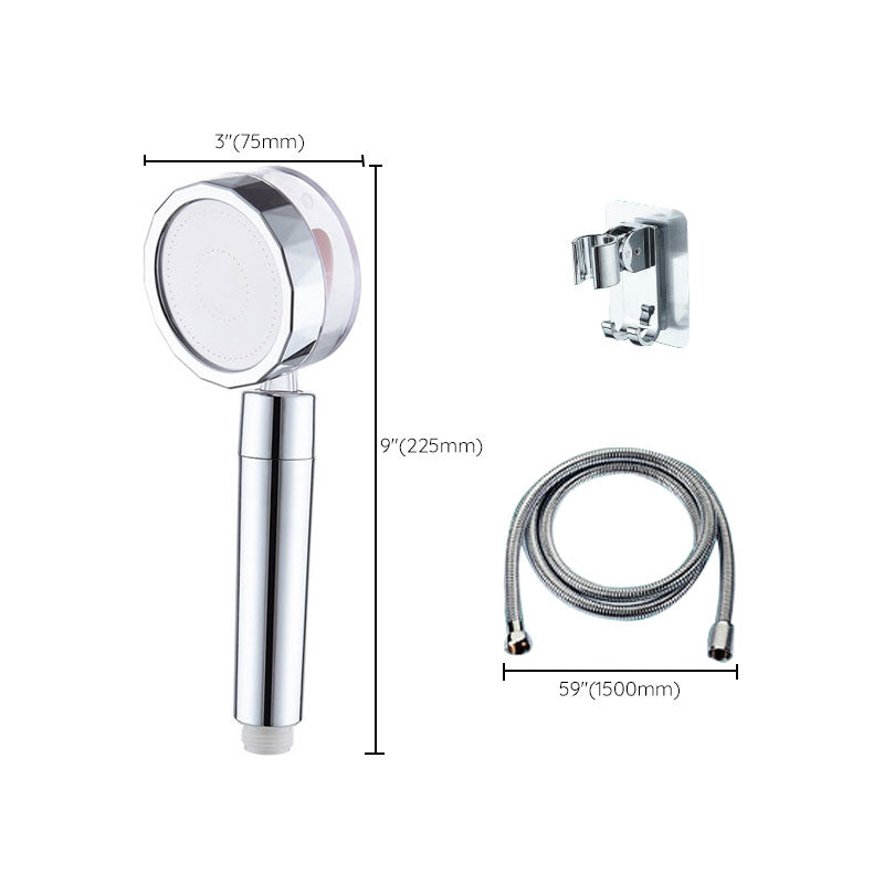 Contemporary Shower Head Combo Handheld Shower Head Plastic Wall-Mount Silver Shower Head