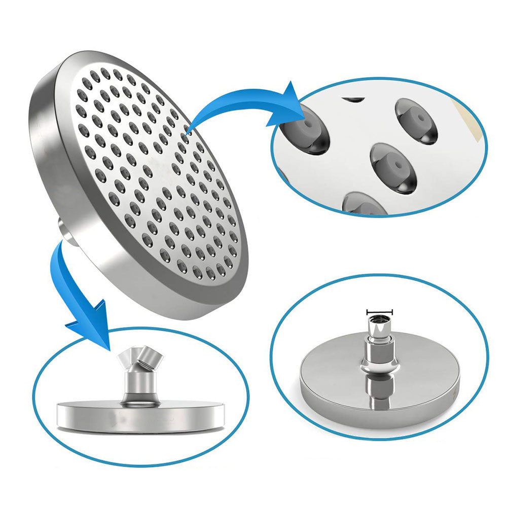 Contemporary Fixed Shower Head Round Metal Spray Head in Silver