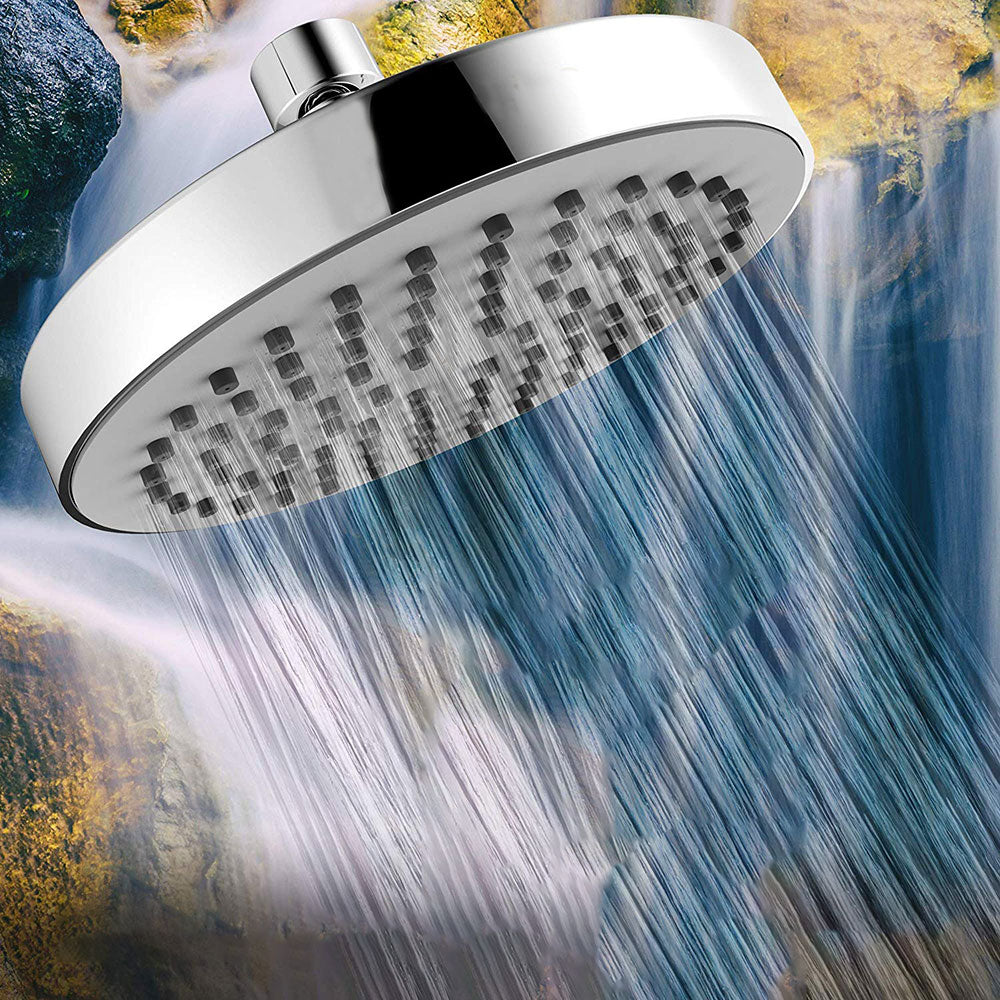 Contemporary Fixed Shower Head Round Metal Spray Head in Silver