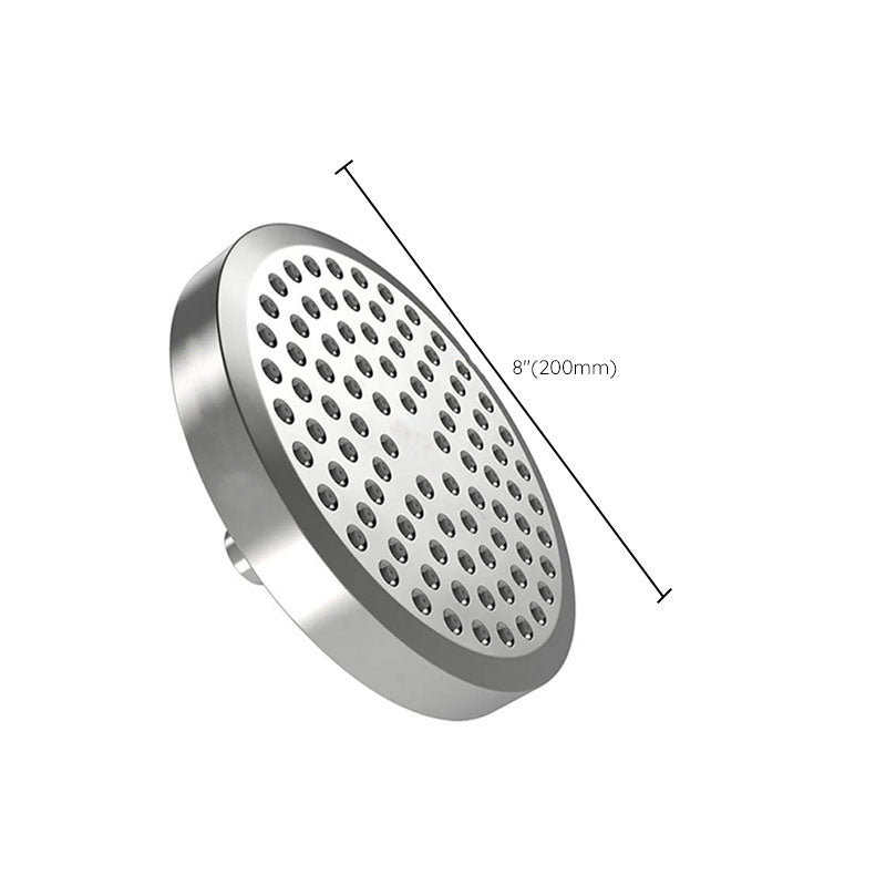 Contemporary Fixed Shower Head Round Metal Spray Head in Silver